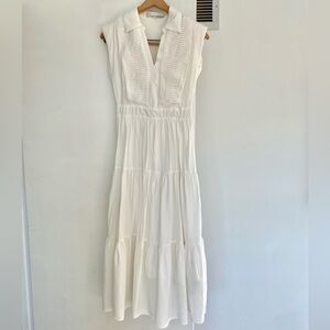 Endless Rose White Sleeveless Tiered Maxi Dress. Size extra small.
